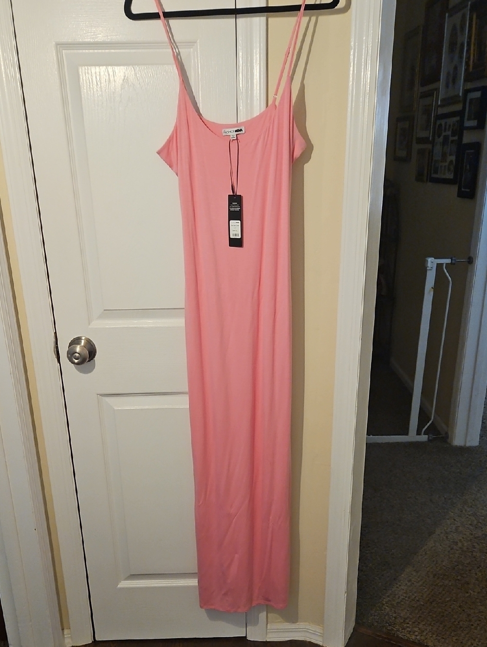 Fashion Nova Pink Spaghetti-Strap Maxi Slip Dress NWT